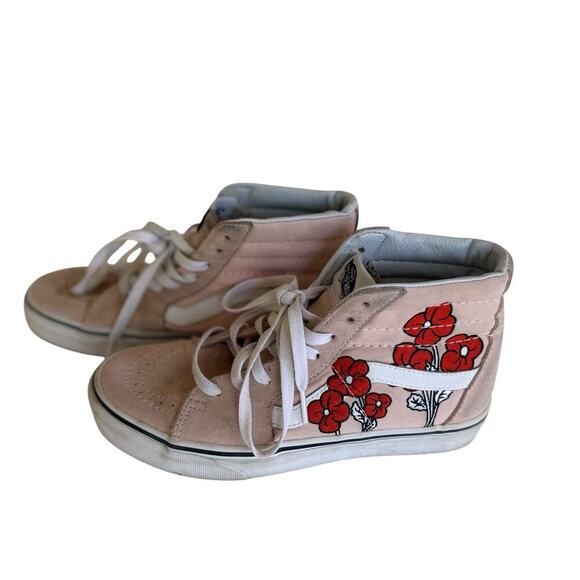 Vans Sk8-Hi Disney Mickey Minnie Mouse Pink Suede Sneakers Women’s 7.5 Rare - Picture 8 of 12